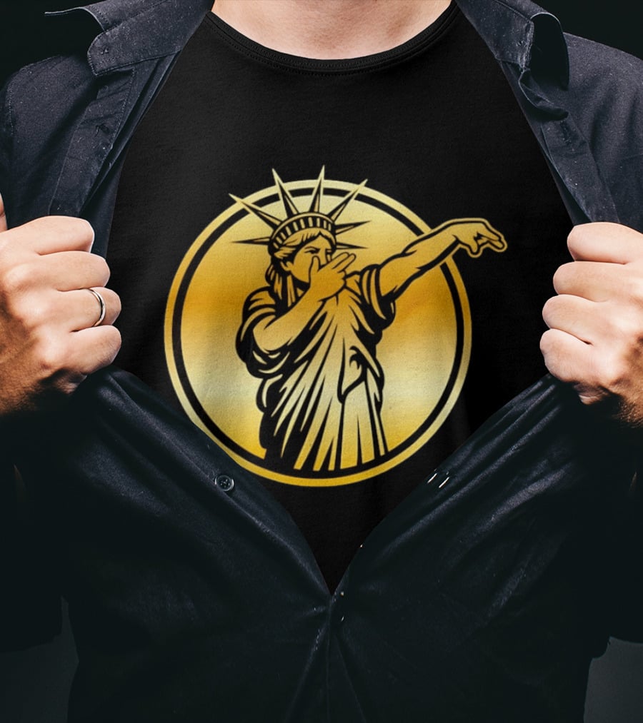 New York Knicks Jalen Brunson Statue Of Liber3 Gold T-Shirt