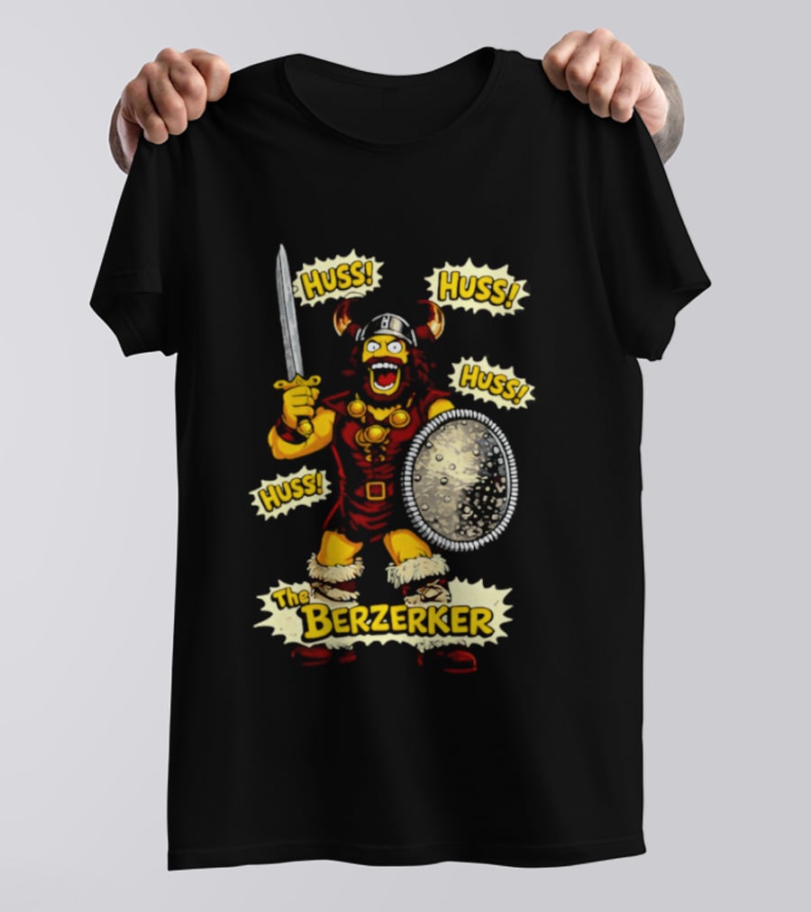 The Berzerker Huss Warrior Viking Berserker With Sword And Shield T-Shirt