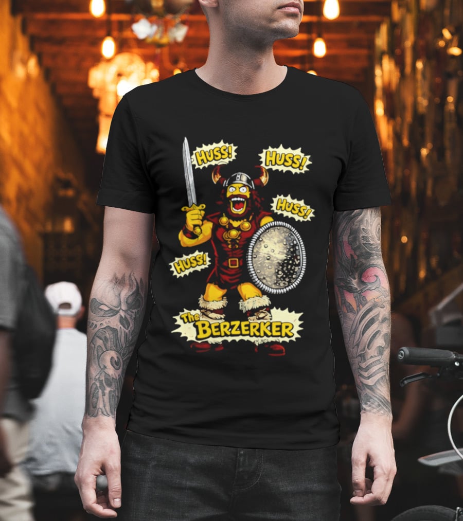 The Berzerker Huss Warrior Viking Berserker With Sword And Shield T-Shirt
