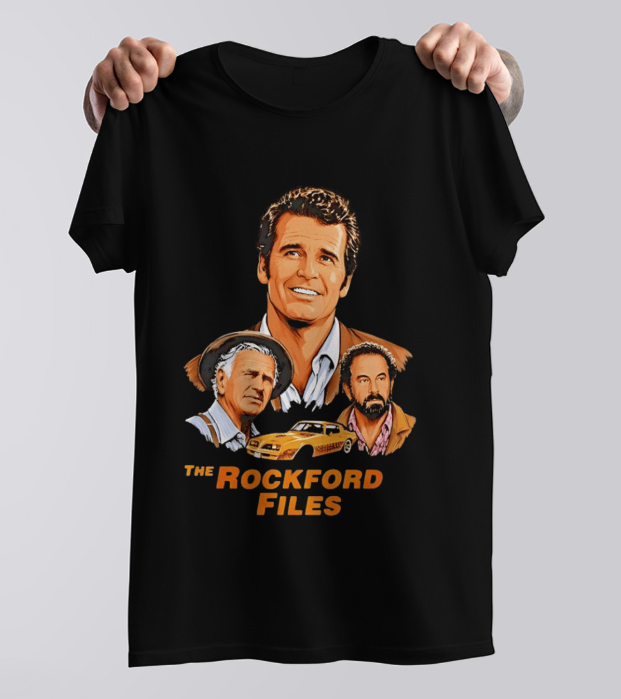 The Rockford Files 1970s James Garner Iconic Cast And Car T-Shirt