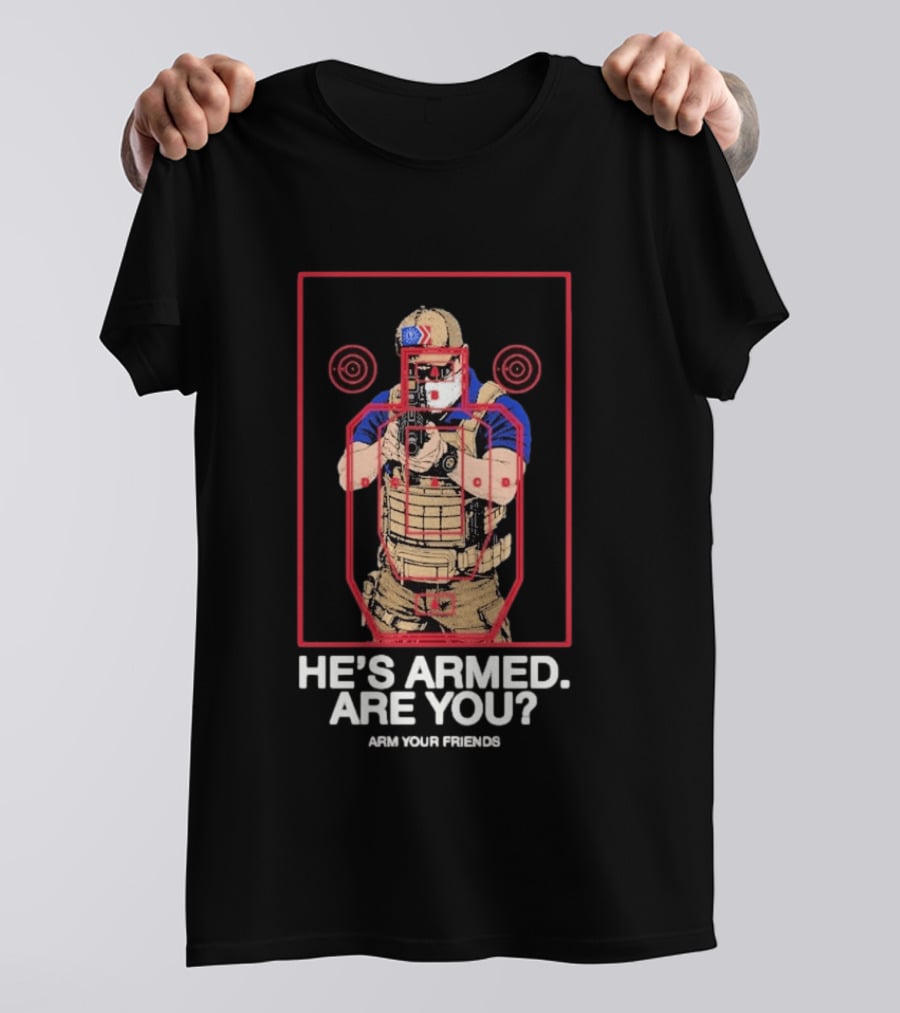 Arm Your Friends He's Armed Are You Tactical Target Khaki Klan T-Shirt