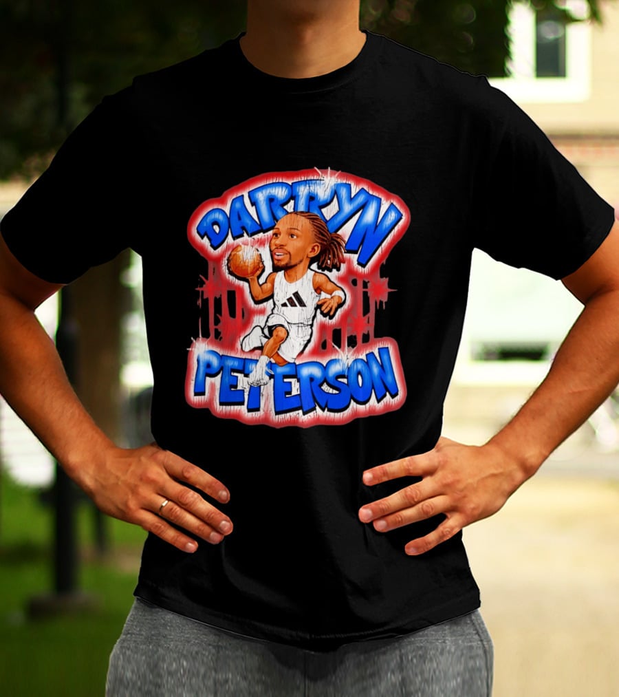 Darryn Peterson Kansas Jayhawks Basketball Caricature T-Shirt