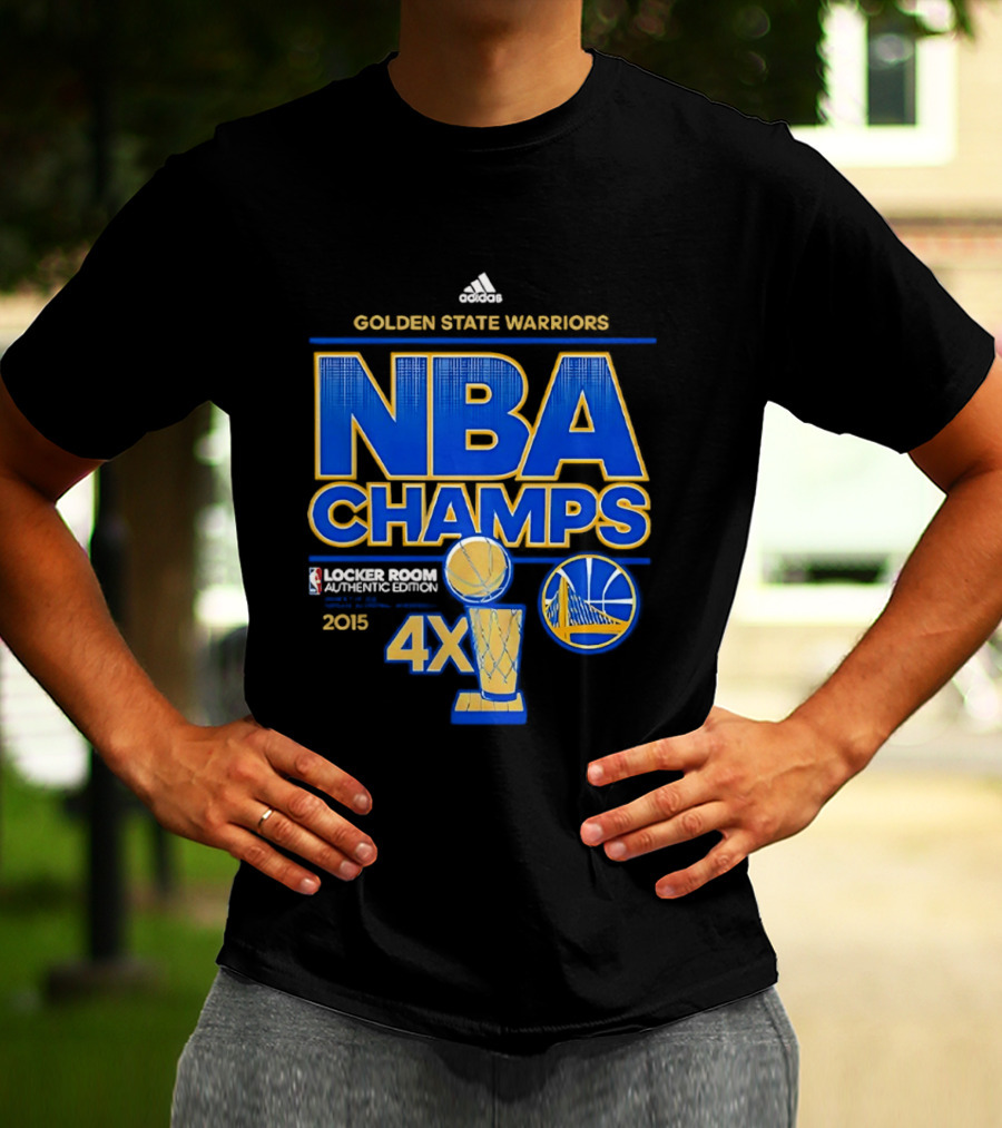 Golden State Warriors NBA Champs 2015 4X Locker Room Authentic Edition T-Shirt