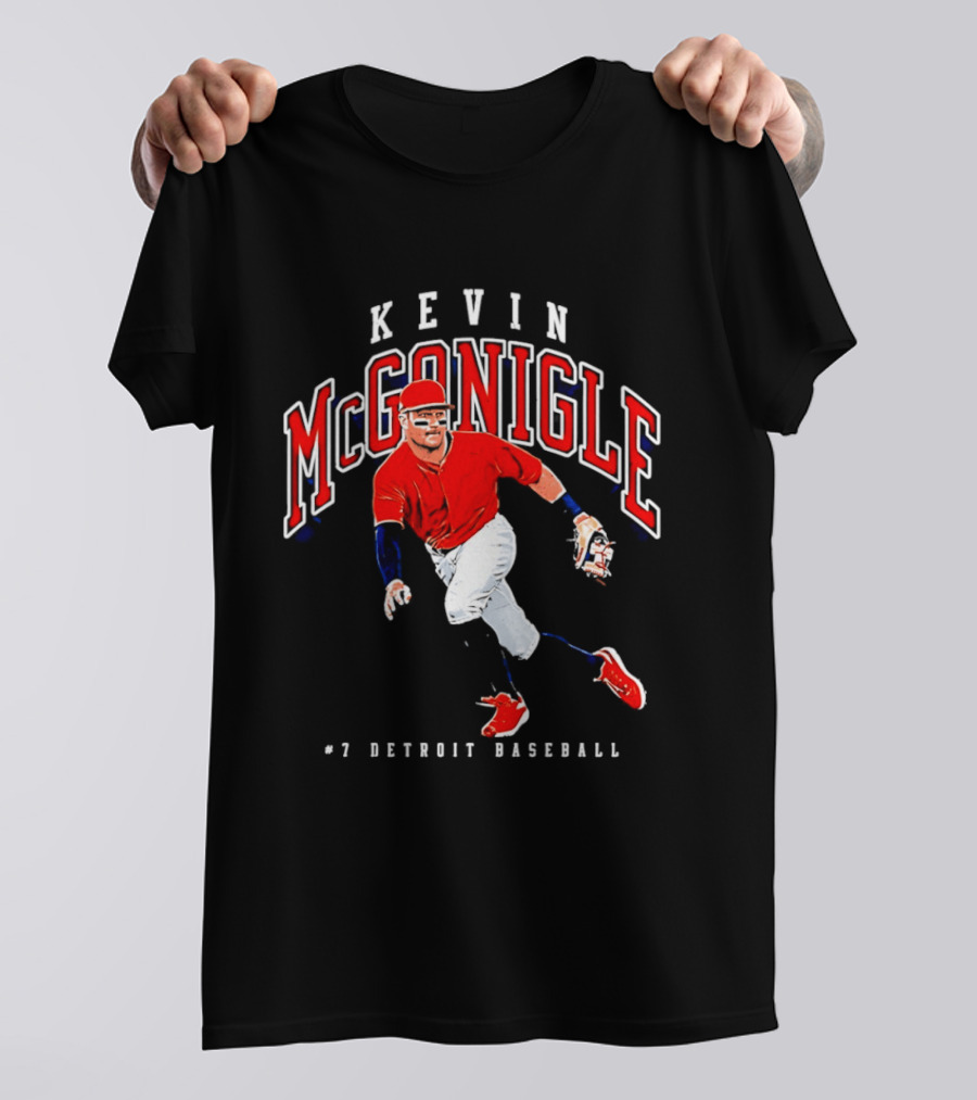 Kevin McGonigle Red Jersey Detroit Baseball #7 Collegiate T-Shirt