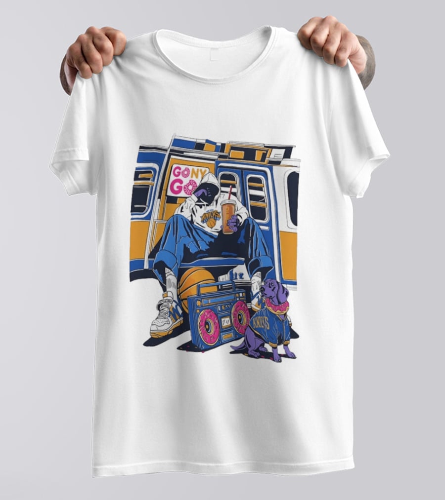 Knicks New York Subway GoNY Go Donut Streetwear Basketball T-Shirt