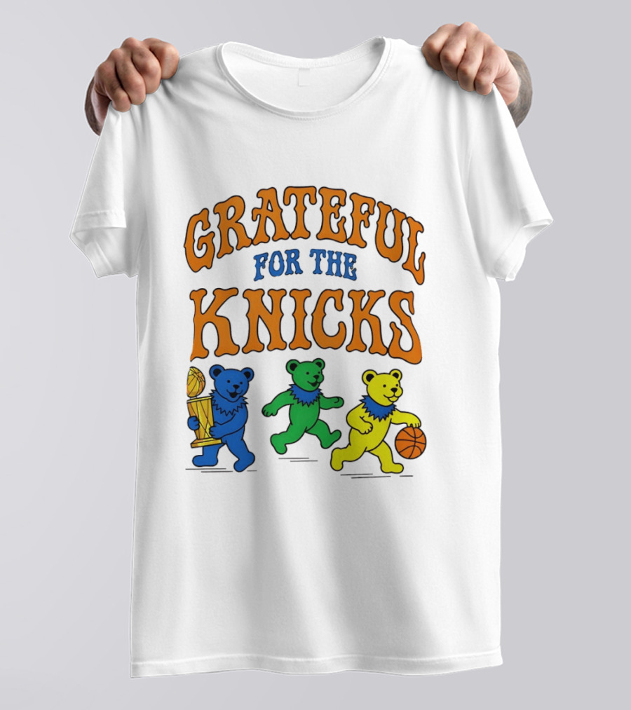Grateful Dead New York Knicks Bears Basketball Trophy T-Shirt