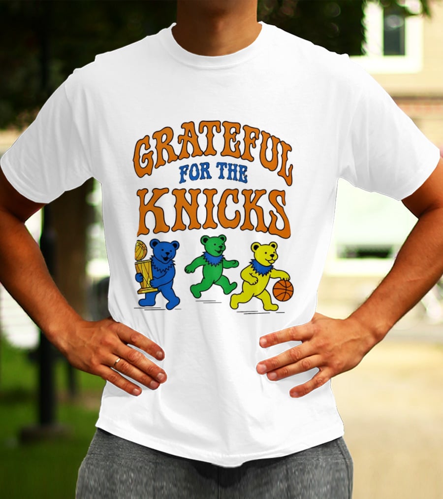 Grateful Dead New York Knicks Bears Basketball Trophy T-Shirt