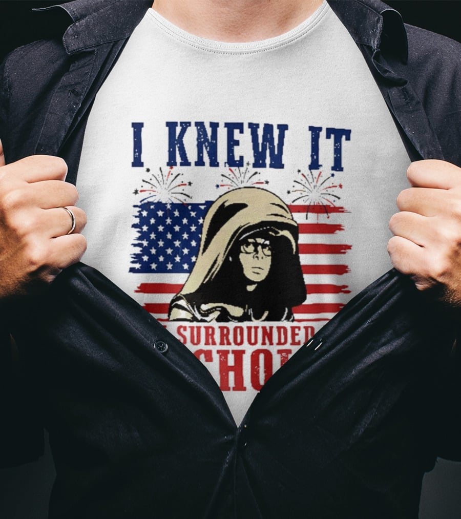 I Knew It I'm Surrounded By Assholes Spaceballs Patriotic 4th Of July American Flag Fireworks T-Shirt