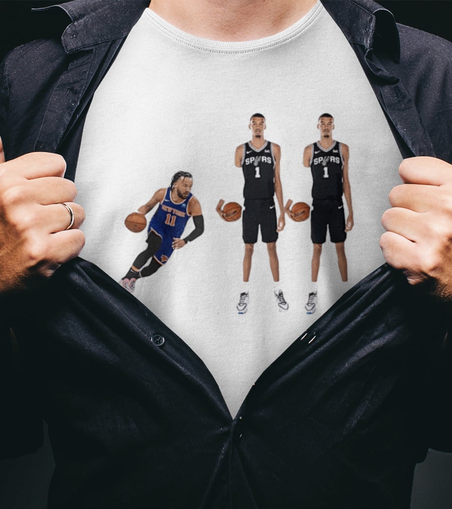 Jalen Brunson NY Knicks Vs Victor Wembanyama San Antonio Spurs Matchup NBA Basketball 9.11 T-Shirt