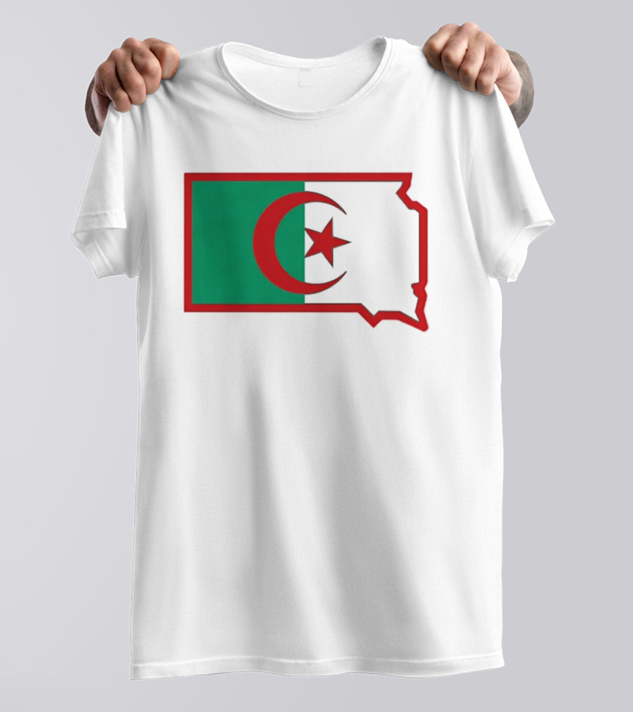 Lawrence Of Algeria Flag State Outline With Crescent And Star T-Shirt
