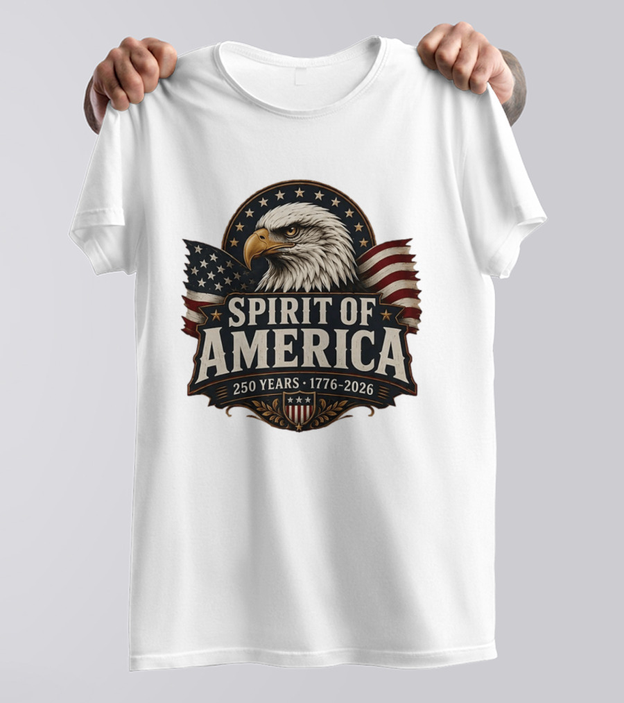 Spirit Of America Bald Eagle 250 Years 1776 2026 T-Shirt