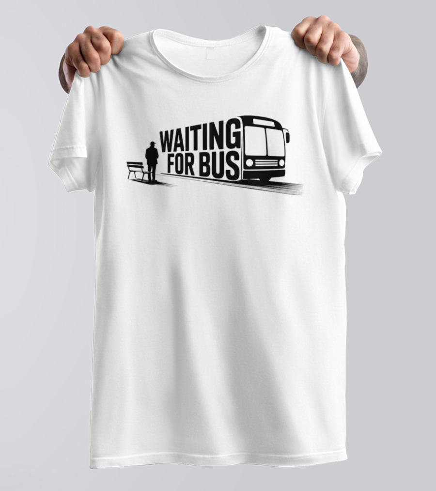 Waiting For Bus Public Transport Minimalist T-Shirt