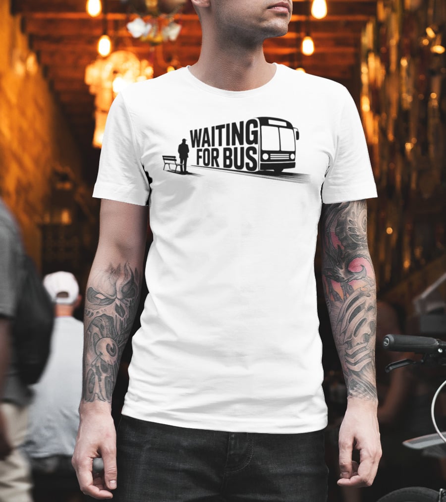 Waiting For Bus Public Transport Minimalist T-Shirt