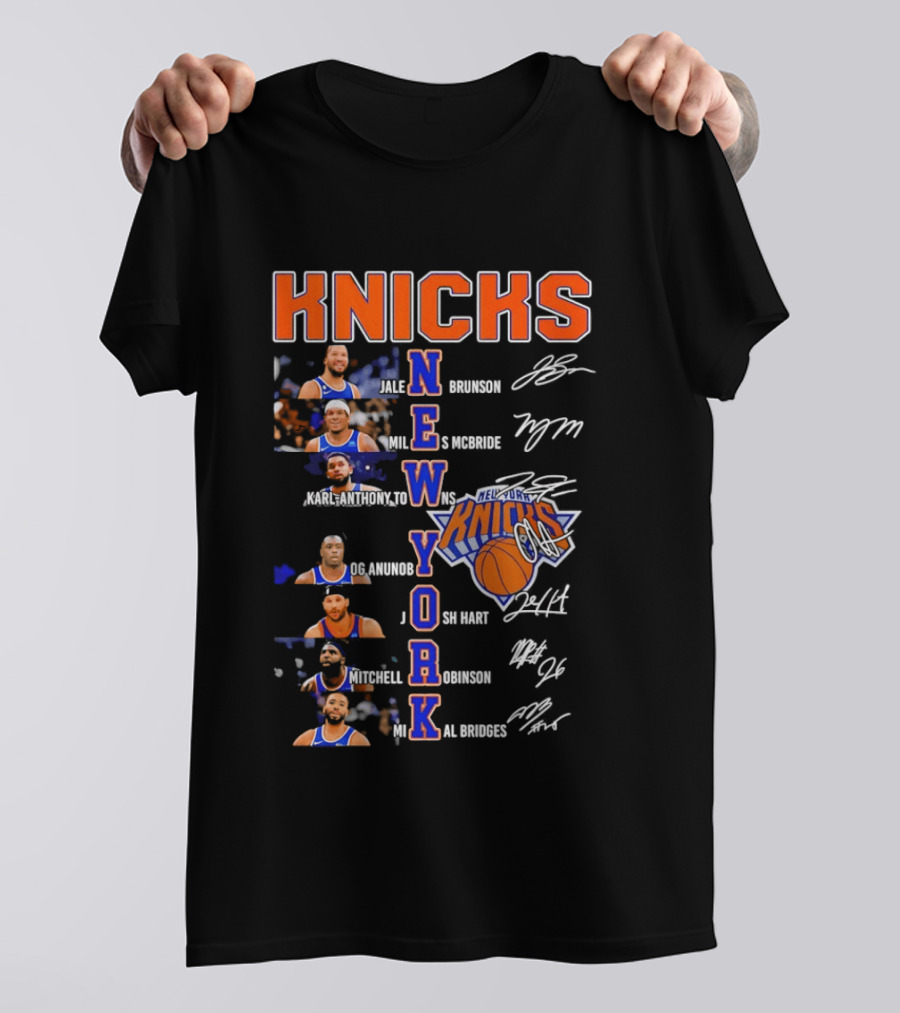 Knicks New York Brunson Robinson Hartenstein Randle Barrett Rose Quickley Hart Bridges T-Shirt