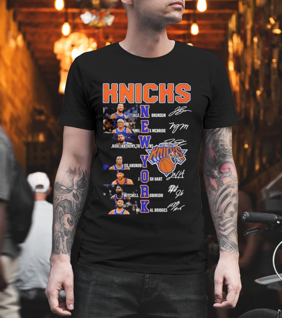 Knicks New York Brunson Robinson Hartenstein Randle Barrett Rose Quickley Hart Bridges T-Shirt