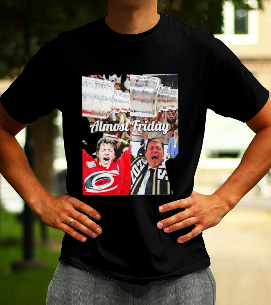 Rod Brind'Amour Almost Friday Ice Hockey Canadian Double Cup Celebration T-Shirt