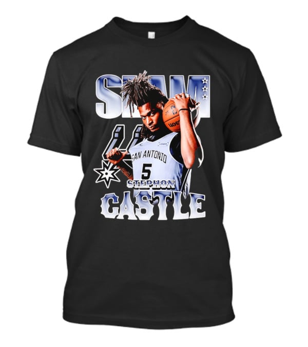 San Antonio Spurs Stephon Castle SLAM Basketball Star T-Shirt