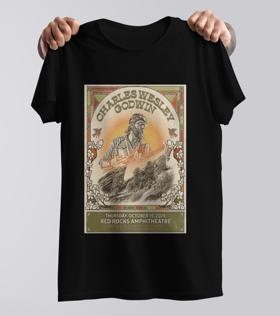Charles Wesley Godwin Red Rocks Amphitheatre Concert October 15 2026 Featuring Special Guest Michael Marcagi T-Shirt