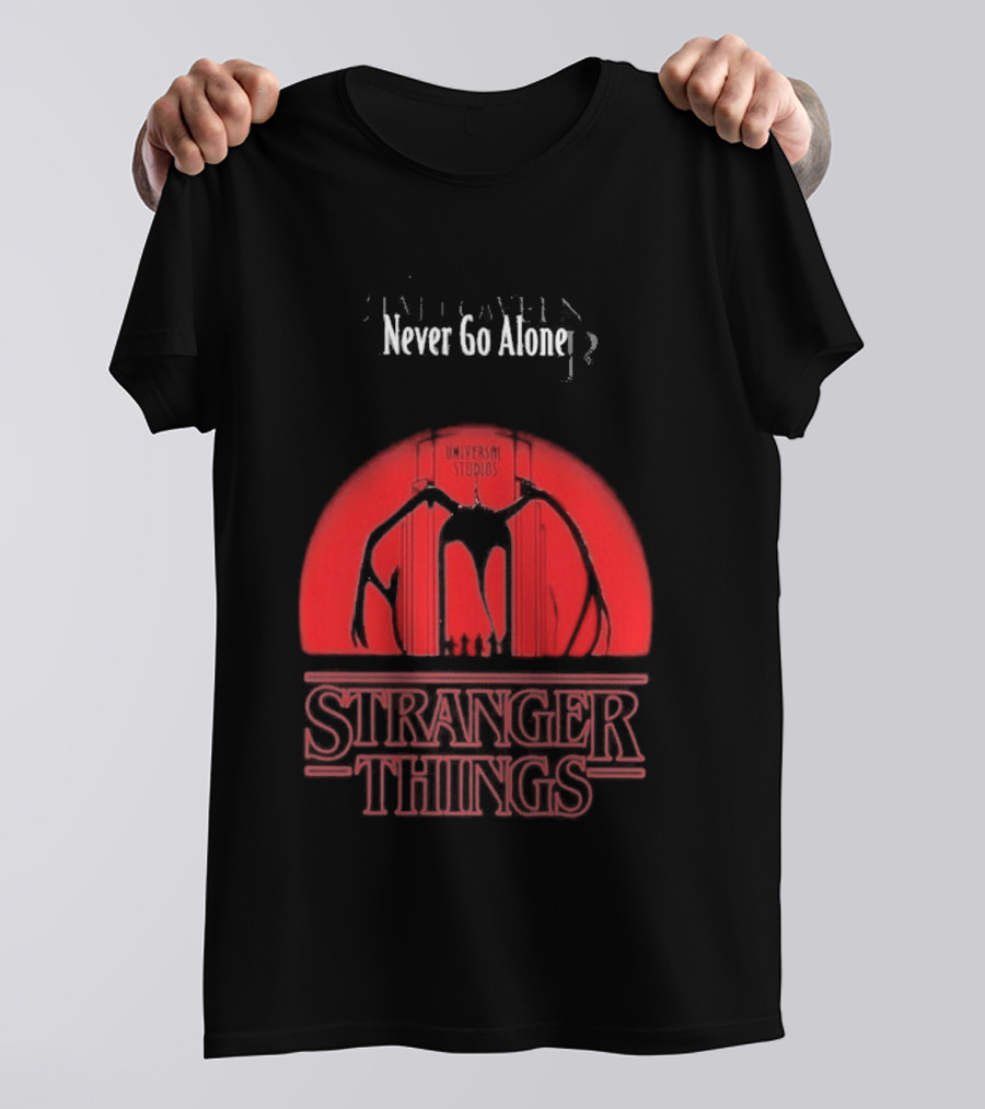 Stranger Things Never Go Alone Universal Studios Halloween Horror Nights T-Shirt