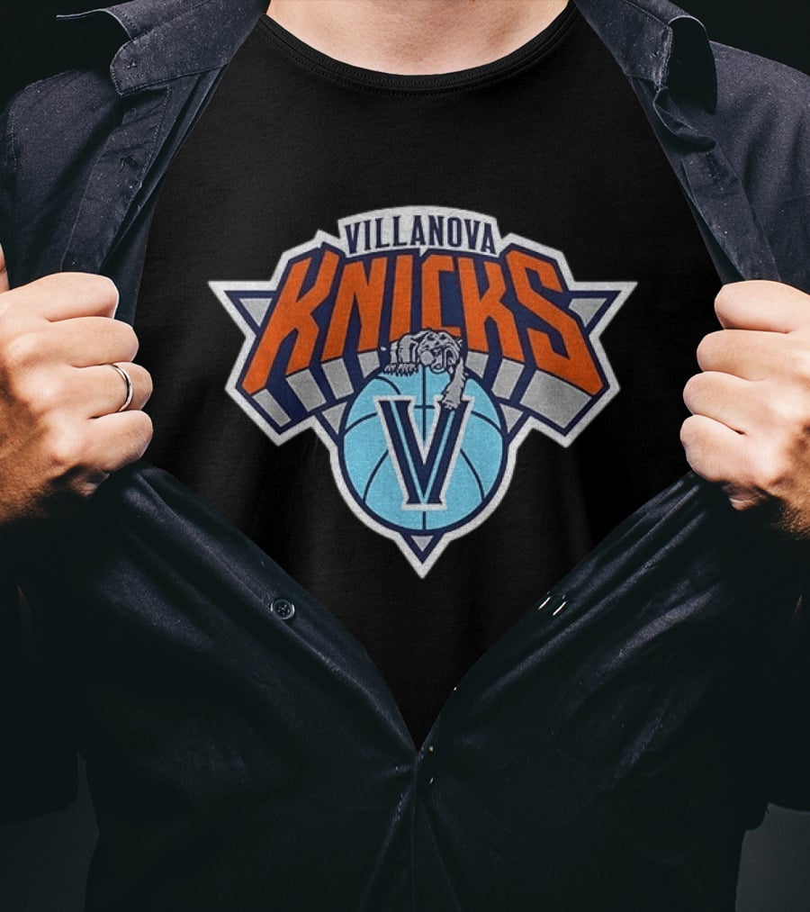 Villanova Knicks Wildcats And New York Knicks Basketball Mashup T-Shirt