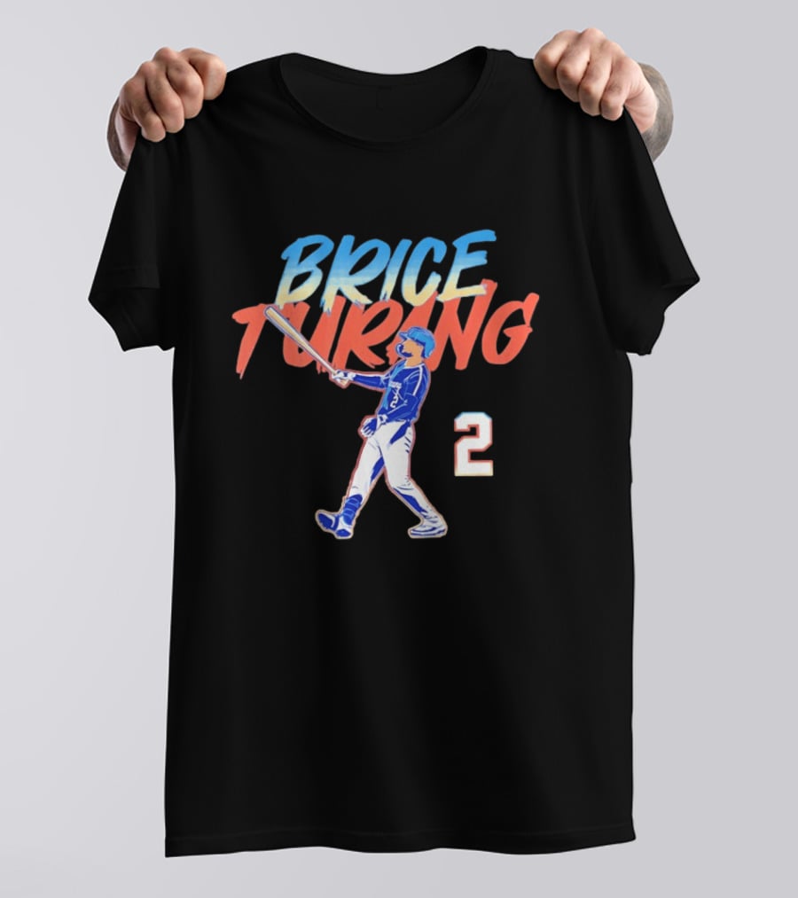 Brice Turang Milwaukee Brewers Slugger Swing Number 2 T-Shirt