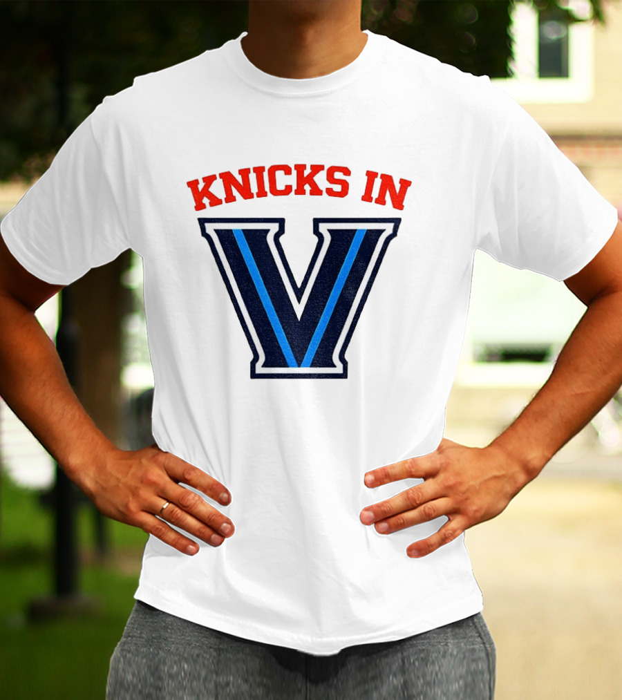 Knicks In V New York Knicks Villanova Wildcats NBA 2026 T-Shirt