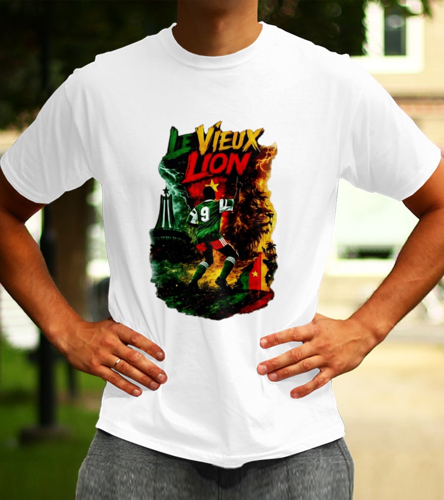 Le Vieux Lion Roger Milla Cameroon Football Icon T-Shirt