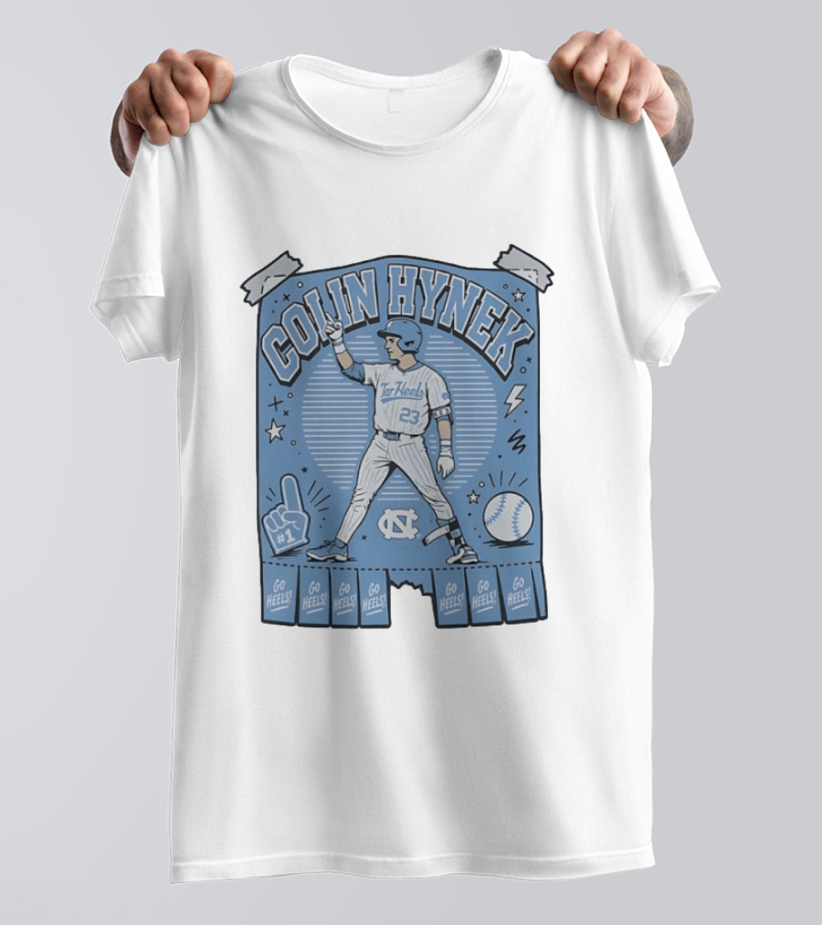 Colin Hynek Tar Heels Baseball Player Pose Go Heels North Carolina #23 T-Shirt