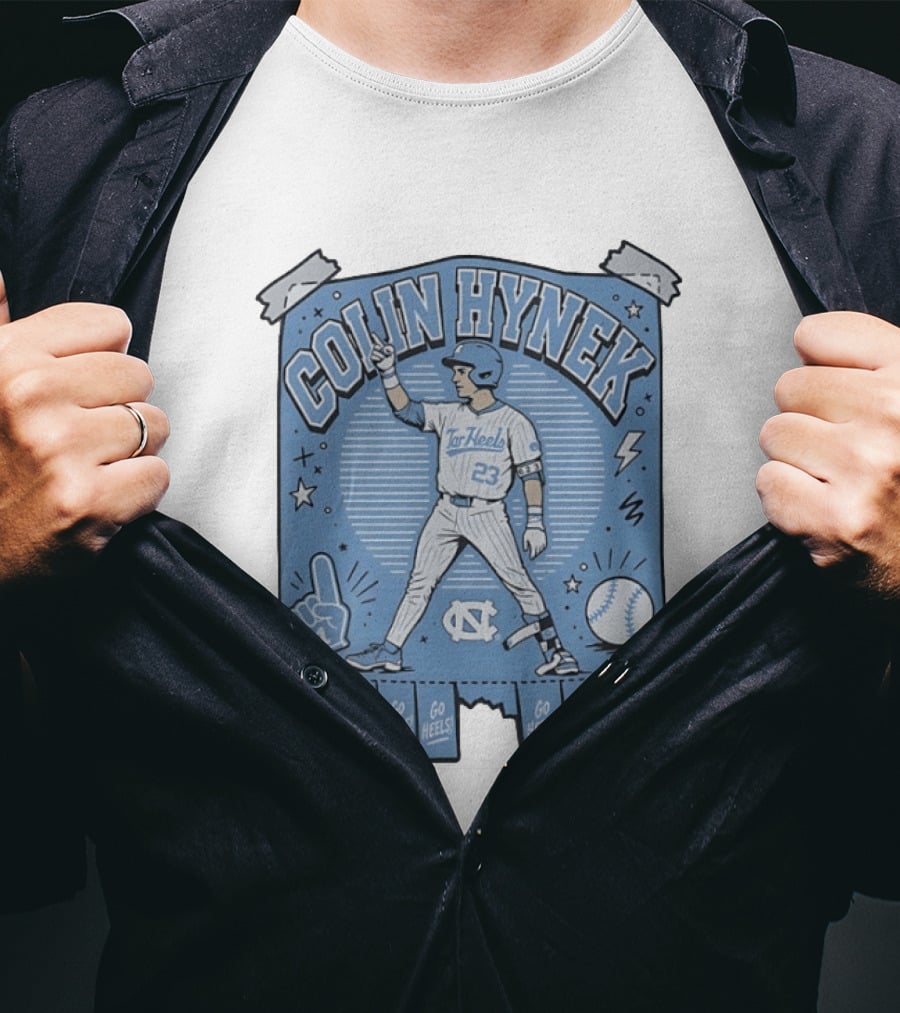 Colin Hynek Tar Heels Baseball Player Pose Go Heels North Carolina #23 T-Shirt
