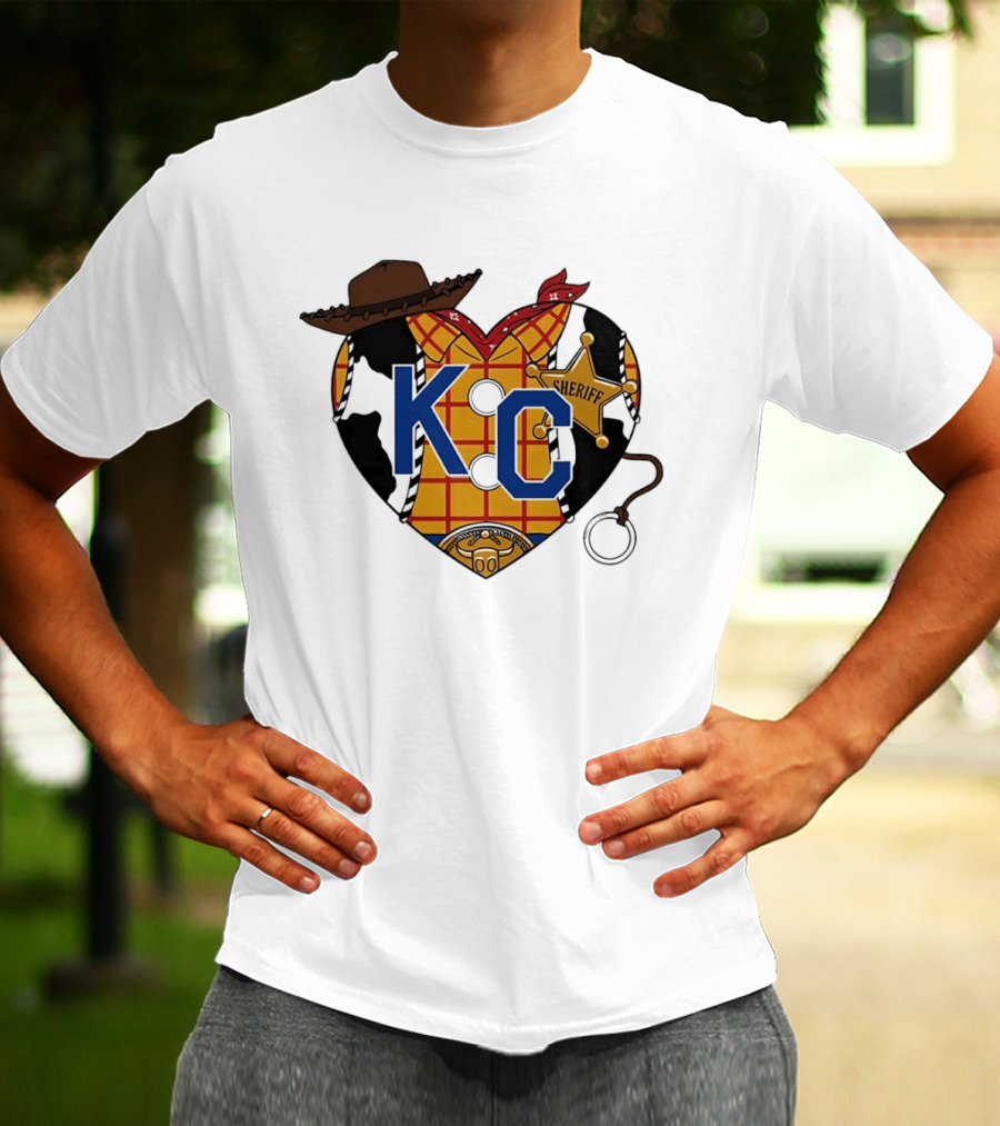 Howdy KC Sheriff Heart Cowboy Hat Plaid Bandana T-Shirt