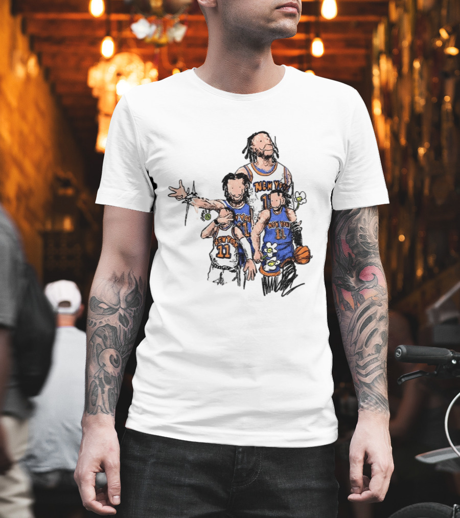 Jalen Brunson New York Knicks Basketball Players 11 Floral T-Shirt