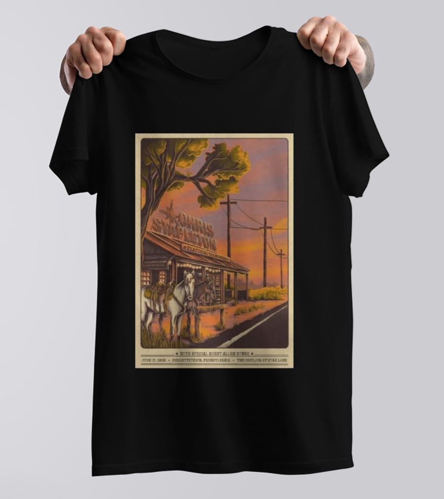 Chris Stapleton Featuring Allen Stone Burgettstown June 17 2026 Pavilion At Star Lake T-Shirt