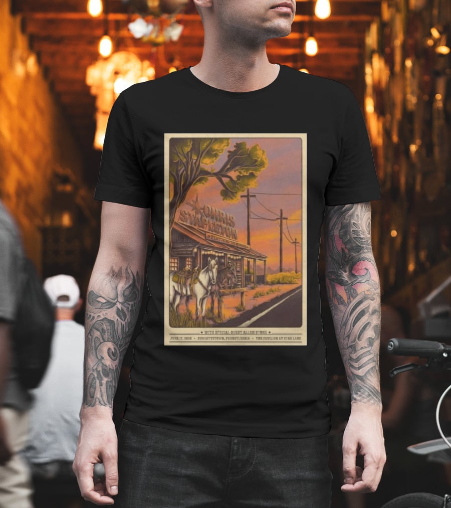 Chris Stapleton Featuring Allen Stone Burgettstown June 17 2026 Pavilion At Star Lake T-Shirt