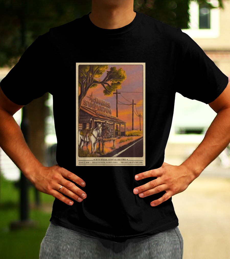 Chris Stapleton Featuring Allen Stone Burgettstown June 17 2026 Pavilion At Star Lake T-Shirt