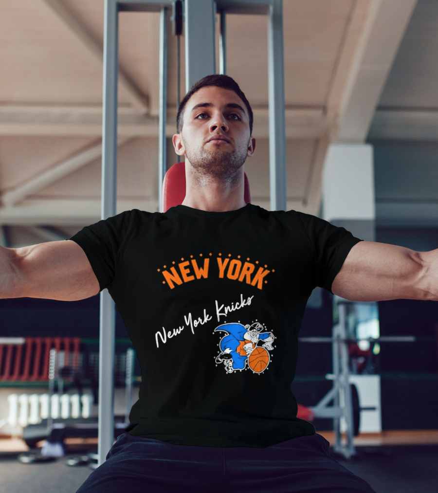 Father Knickerbocker New York Knicks Basketball Character Orange And Blue T-Shirt