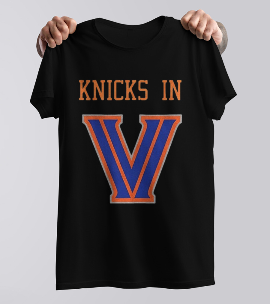 New York Knicks In V Villanova Wildcats Basketball NBA Collaboration T-Shirt