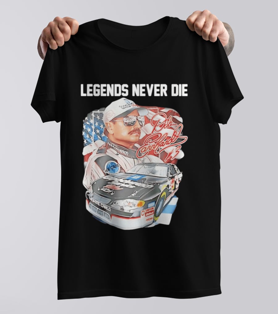 Legends Never Die Dale Earnhardt Monte Carlo Racing Number 3 T-Shirt