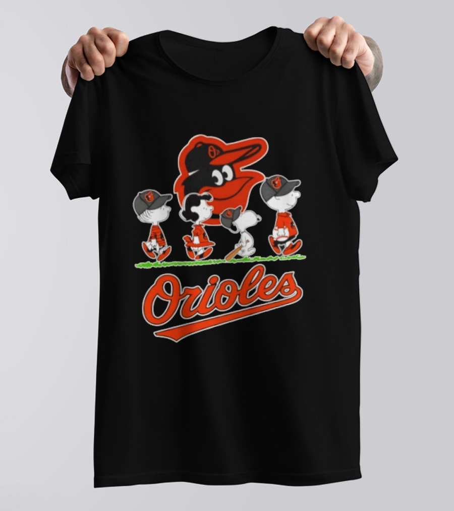 Baltimore Orioles Snoopy Charlie Brown Lucy Linus Abbey Road 2026 T-Shirt