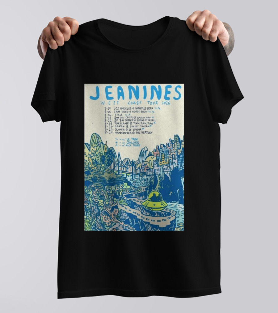 JEANINES West Coast Tour 2026 Cities And Venues T-Shirt