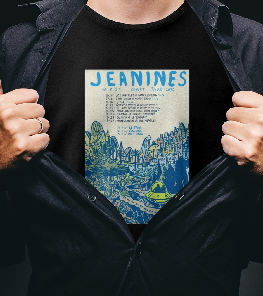 JEANINES West Coast Tour 2026 Cities And Venues T-Shirt