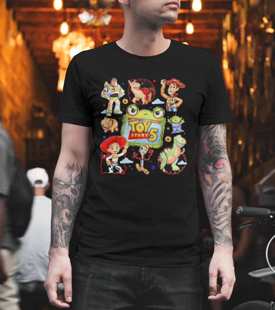 Buzz Lightyear Woody Bullseye Rex Hamm Alien Forky Jessie Toy Story 5 T-Shirt