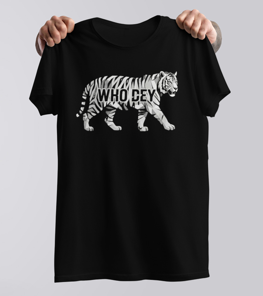 Cincinnati Tiger Who Dey Striped Tiger T-Shirt