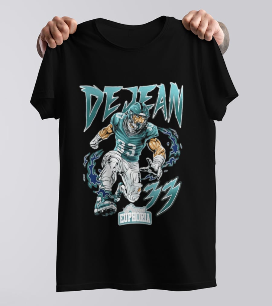 DeJean 33 Planet Euphoria Flame Comic Philadelphia Eagles T-Shirt