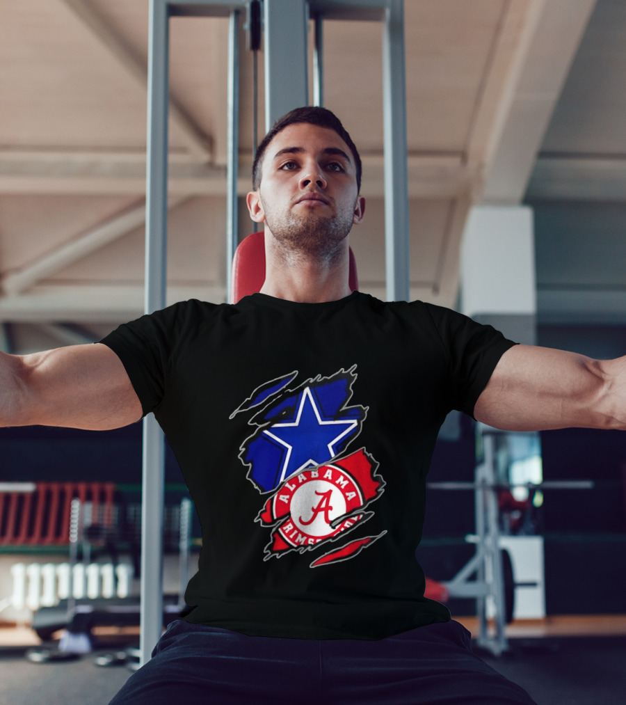 Dallas Cowboys Alabama Crimson Tide Two Teams One Heart Scratch T-Shirt