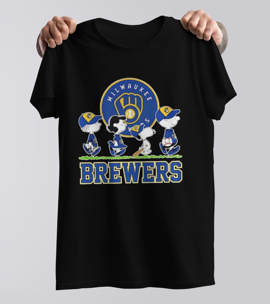 Milwaukee Brewers Snoopy Charlie Brown Lucy Linus Abbey Road 2026 T-Shirt