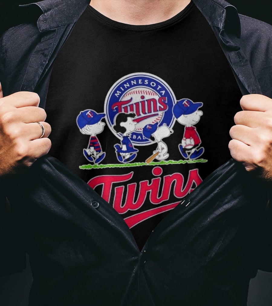 Minnesota Twins Snoopy Charlie Brown Lucy Linus Abbey Road 2026 MLB Peanuts Collaboration T-Shirt