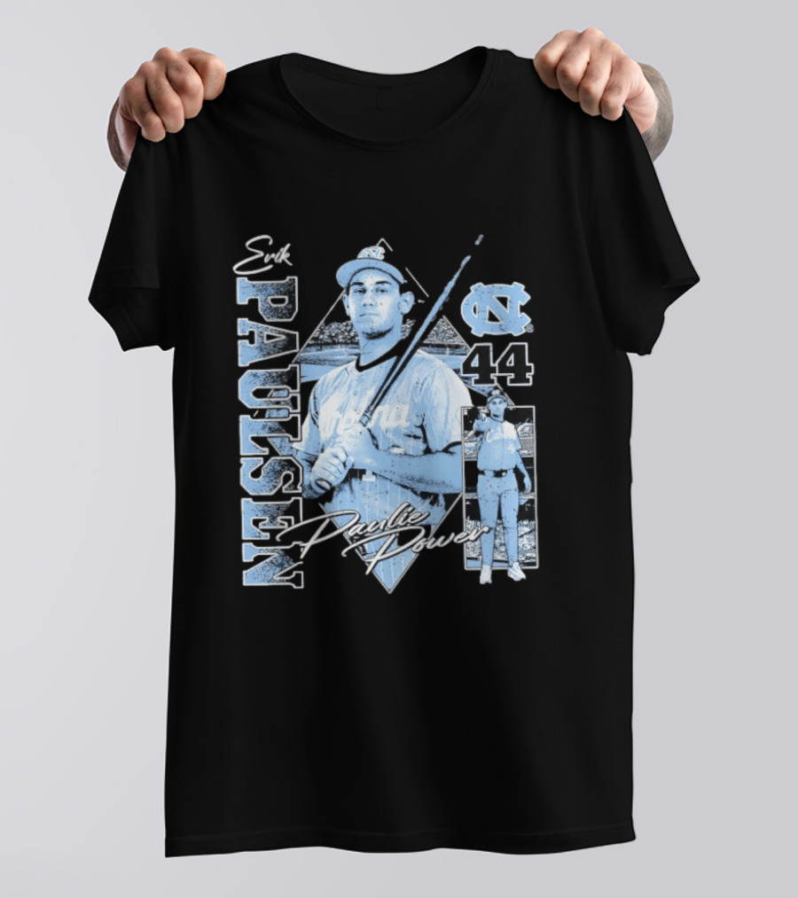 Erik Paulsen 44 UNC Paulie Power 90s Bootleg Baseball T-Shirt