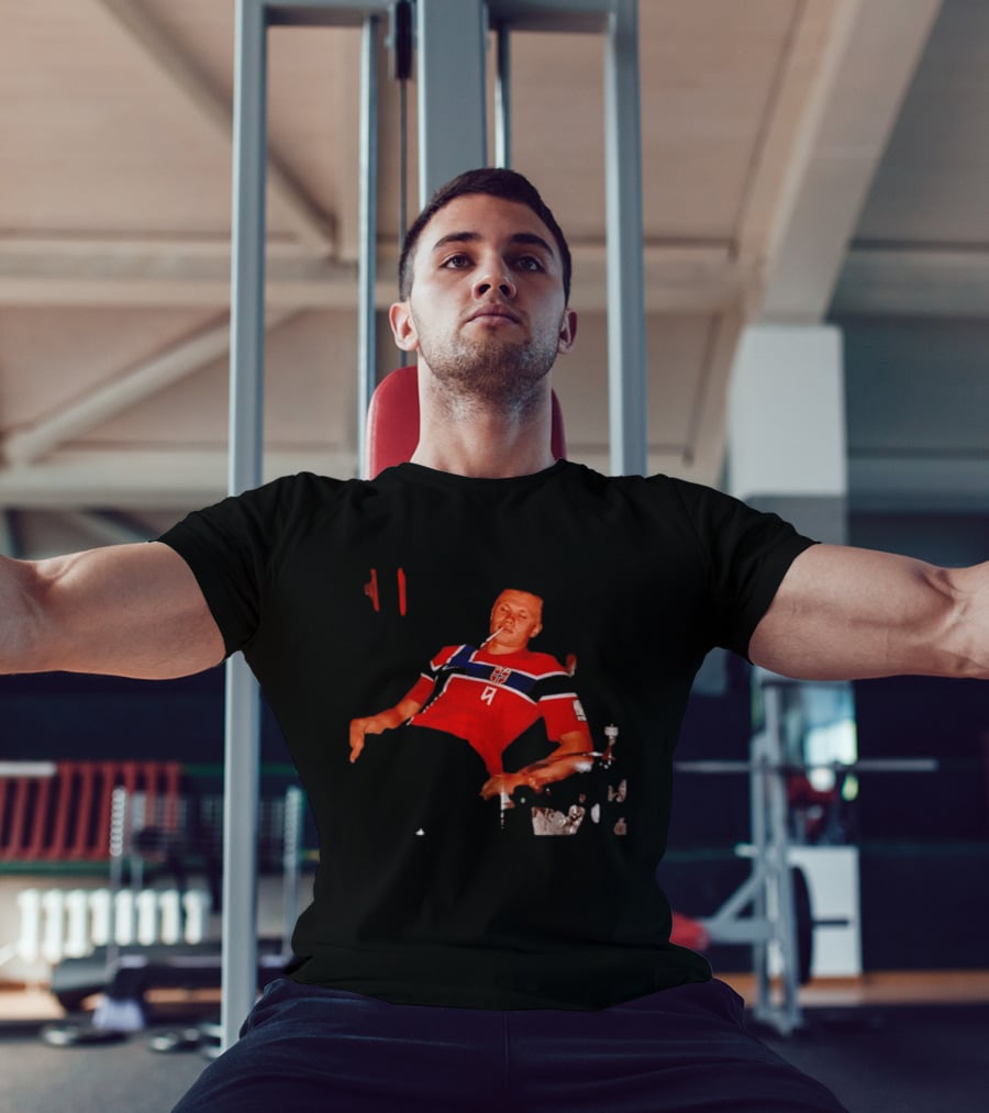 Erling Haaland Norway National Team Norwegian Nights Smoking Footballer T-Shirt