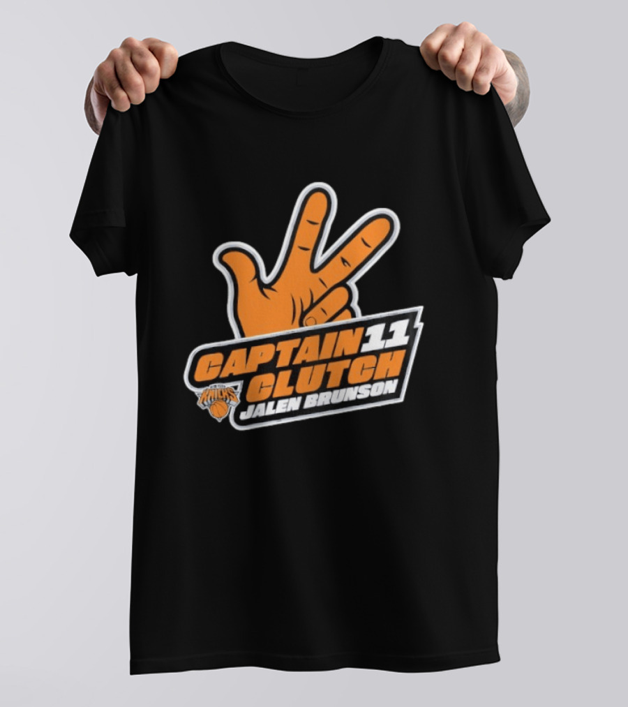 New York Knicks 11 Jalen Brunson Captain Clutch T-Shirt