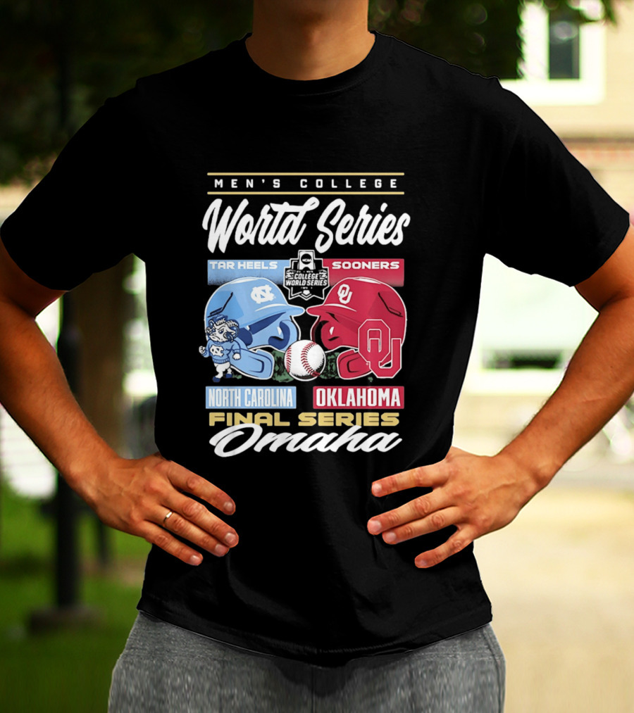 Men's College World Series Tar Heels Sooners North Carolina Oklahoma Final Series Omaha T-Shirt